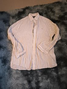 Tommy Hilfiger men shirt, size L , used but good condition, 100% linen,