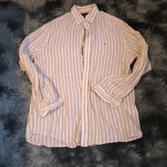 Tommy Hilfiger men shirt, size L , used but good condition, 100% linen,