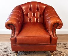 Beautiful Chesterfield Style Leather Armchair  Deep Buttoned Leather