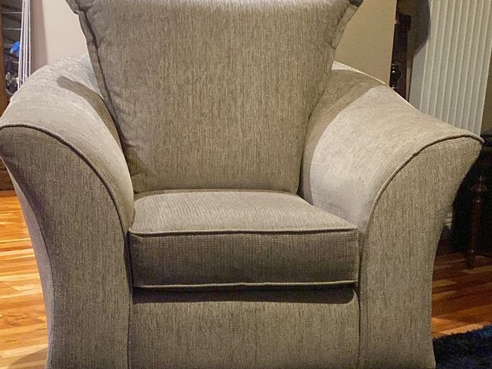 Newly recovered 4 seated  sofa with two chairs