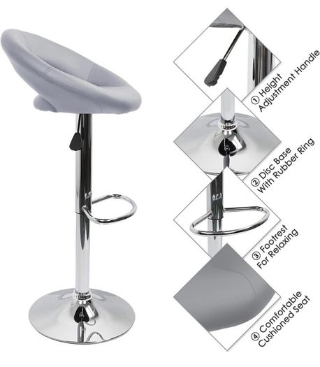 Heart Bar Stools Set of 2, Adjustable Breakfast Kitchen Faux Leather Bar Stools,Modern Dining Crescent Shaped Bar Seats MULTIPLE COLOURS AVAILABLE (FREE POSTAGE)
