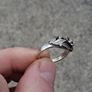 MJW 1980's Sterling Silver Floral Ring Image 6