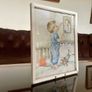 1960s Vintage Framed  Nursery Decoration Made in Italy Image 5