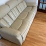 Cream leather sofa with 2 armchairs Image 4