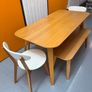 John Lewis dining table with two benches and 2 chairs Image 4