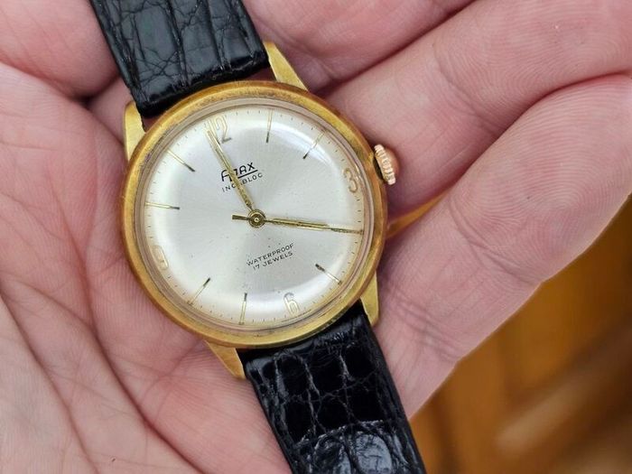 Vintage Swiss Made Ajax Incabloc Swiss Watch Gold Plated 1960s