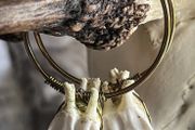 Brass Hoops Earrings with Pretty Deer Teeth Ethically Sourced
