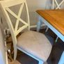 Extendible Wooden dining table & 4 fabric cushioned chairs Image 10