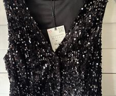 Black Zara sequin waistcoat NEW with tags