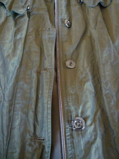 Jacket Trench Coat Mac Dark Olive Green Medium - Mint Condition