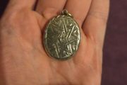 Victorian Silver Star Locket Floral Engraved