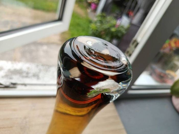 Mid Century Amber Glass Vase Bo Borgstrom Aseda
