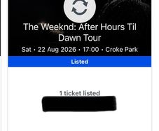 The Weeknd - After Hours Til Dawn Tour, Croke Park, Sat 22 Aug 2026