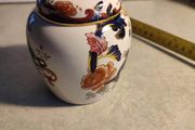 Vintage Ironstone Ginger Jar by Masons - Mandalay Pattern. Highly Collectible. Measures 4 inches high.