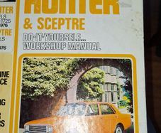 Old Hardback Car Manual Hillman Hunter,