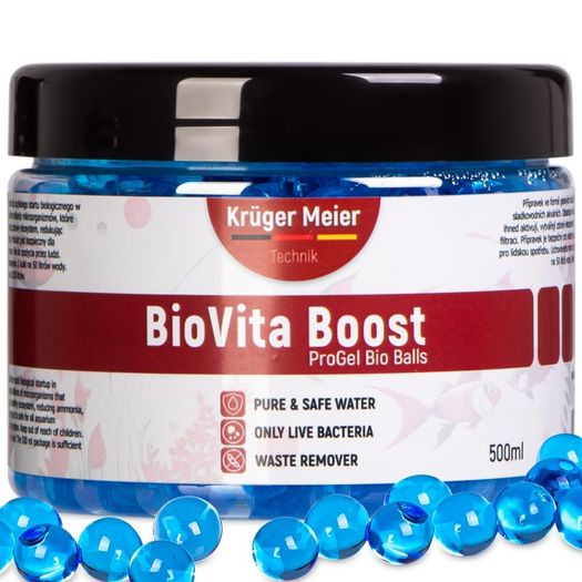 Kruger Meier BioVita Boost 500ml - Gel Bacteria Balls for Freshwater Aquariums