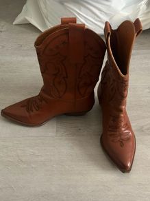 Cowboy Boots - Real Leather - size 38/UK 5 - Vero Cuoio Italiano