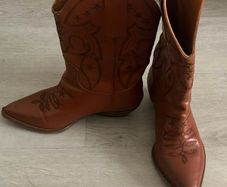 Cowboy Boots - Real Leather - size 38/UK 5 - Vero Cuoio Italiano