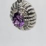 Sterling silver Victorian Shield Inspired Moroccan Amethyst , White Zircon Pendant with Chain (Size 20) in Rhodium Sterling Silver 1.880 Ct. Image 7