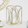 Small Gold Metal Design Freestanding Lantern/Candle Holder Image 4