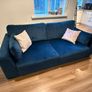 DFS Navy Plush Sofa Image 5