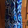 Dunnes Blue Patterned Long Sleeve dress Size 18 can post Image 4