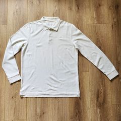 Cortefiel Men long sleeve polo - off white - new without tags - Size Large - 100% cotton