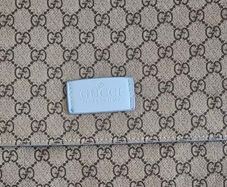 Gucci GG Supreme Canvas Baby Diaper Changing Bag Light Blue Trim