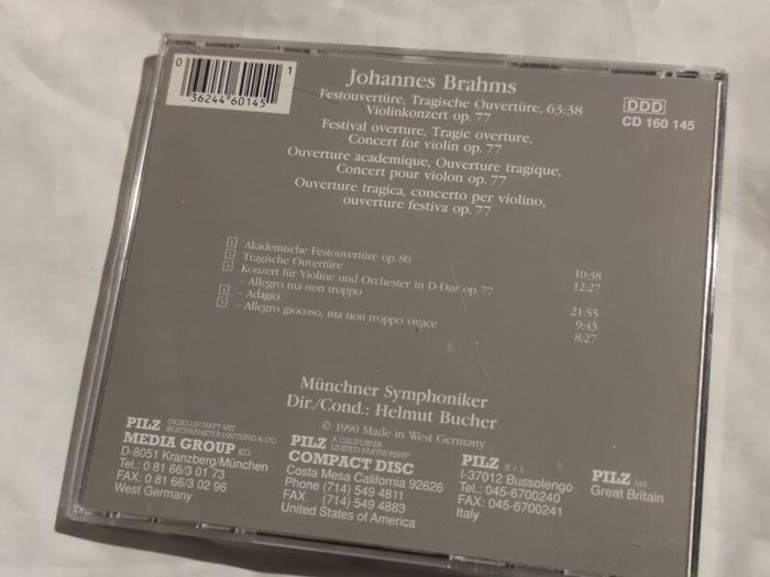Vienna Master Series Johannes Brahms Cd