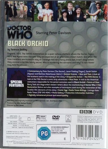Doctor Who (Peter Davidson) [1982] Black Orchid [1xDVD TV Boxset]