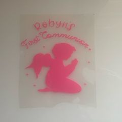 Diy Iron On vinyl Decal Communion.