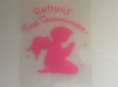 Diy Iron On vinyl Decal Communion.