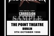 Metallica concert poster+ticket Point Theatre Dublin 1996 A3 Size Replica