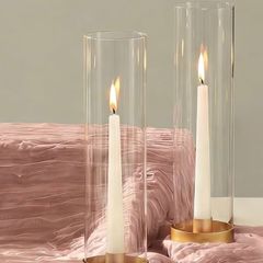Elegant Glass Hurricane Candle Holders