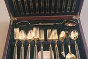 24K Gold Plated 44 pieces DELPHI Cutlery Flatware Set Canteen Made in Japan