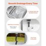 Utility Sink, Free Standing Single Bowl Commercial Kitchen Sink with Drawer, Faucet and Hot & Cold Water Pipe, Utility Basin for Garage Restaurant Laundry, 1000 x 500 x 940 mm Image 4