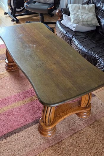Leather sofa and table