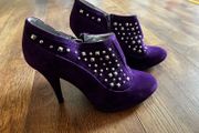 Purple swede high heels