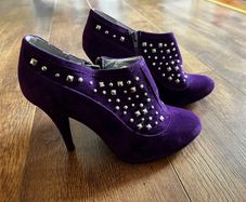 Purple swede high heels