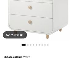 Changing table with drawers, white