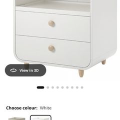 Changing table with drawers, white