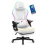 Huzaro Force 4.6 White Mesh RGB Smart Gaming Chair with Footrest - Bluetooth App & Remote Control Image 2