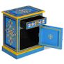 Bedside Cabinet Solid Mango Wood Turquoise Hand Painted Image 3