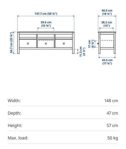 IKEA 'Hemnes' TV Bench