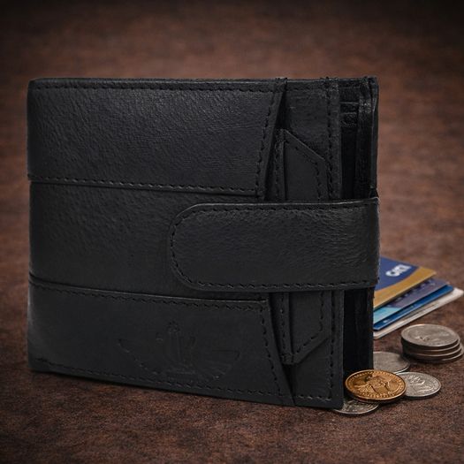 Unisex Genuine Leather Wallet RFID Blocking Bifold Wallet with Zipper & Coin Pocket Leather Wallet