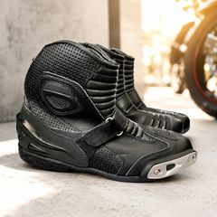 Genuine Leather Motorbike Riding Boots | Waterproof Motorcycle Boots for Men | Protective Biker Boots