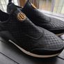 River Island slip on shoes black gold detail size 41 UK 7 Image 3