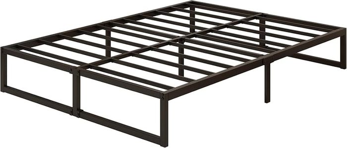 Small Double Bed Frame 120x190 cm Metal Platform Bed Small Double Steel Slat Support, Easy Assembly, Noise Free, No Box Spring Needed, 36cm High, Black