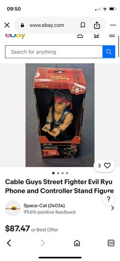 Cableguys Street Fighter Evil Ryu Gaming Controller and Phone Holder Stand Figure