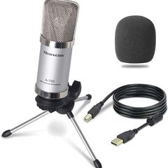 Alvoxcon USB Microphone, Condenser PC microphone for Computer (Mac/Windows)